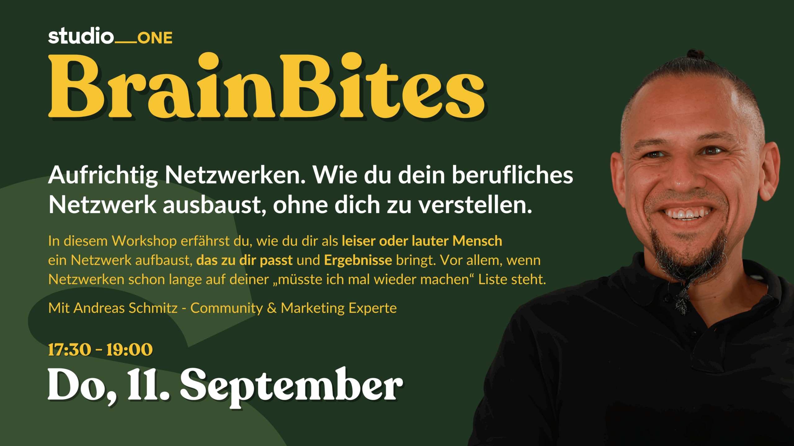 Workshop zum Thema aufrichtig Netzwerken mit Andreas Schmitz im Studio One Wuppertal